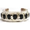 Image 1 : Zuni Onyx Sterling Silver Snake Cuff Bracelet - Effie Calavaza