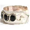 Image 2 : Zuni Onyx Sterling Silver Snake Cuff Bracelet - Effie Calavaza