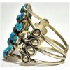 Image 2 : Navajo Turquoise Cluster Sterling Silver Cuff Bracelet - RB