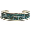 Image 1 : Navajo Kingman Turquoise Sterling Silver Cuff Bracelet - RGB