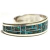 Image 2 : Navajo Kingman Turquoise Sterling Silver Cuff Bracelet - RGB