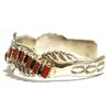Image 2 : Navajo Coral Sterling Silver Cuff Bracelet - C. Iule