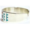 Image 2 : Zuni Multi-Stone Gecko Lizard Sterling Silver Cuff Bracelet - Rudell & Nancy Laconsello