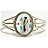 Image 1 : Zuni Multi-Stone Inlay Bird Sterling Silver Cuff Bracelet - RB