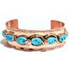 Image 1 : Zuni Turquoise Snake Copper Cuff Bracelet - Effie Calavaza