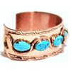 Image 2 : Zuni Turquoise Snake Copper Cuff Bracelet - Effie Calavaza