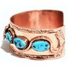 Image 3 : Zuni Turquoise Snake Copper Cuff Bracelet - Effie Calavaza