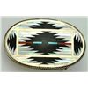 Image 1 : Zuni Multi-Stone Sterling Silver Buckle - C. Dishta