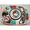 Image 1 : Zuni Don Dewa 4 Spinner Buckle with Bear and Feathers