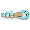 Image 1 : Zuni Turquoise Sterling Silver Ranger Buckle - Amy Quandelacy