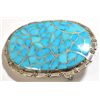 Image 1 : Zuni Turquoise Inlay Sterling Silver Buckle - Carmichael Haloo