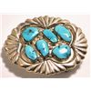 Image 1 : Zuni Turquoise Sterling Silver Buckle - George & Lupeta Leekity