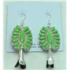 Image 1 : Navajo Green Turquoise Large Tree Earrings