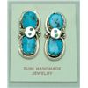 Image 1 : Zuni Turquoise Large Snake Earrings - Effie Calavaza