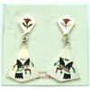 Image 1 : Zuni Multi-Stone Bird Earrings - Sanford Edaakie