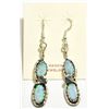 Image 1 : Zuni Opal Snake Sterling Silver French Hook Earrings - Effie Calavaza
