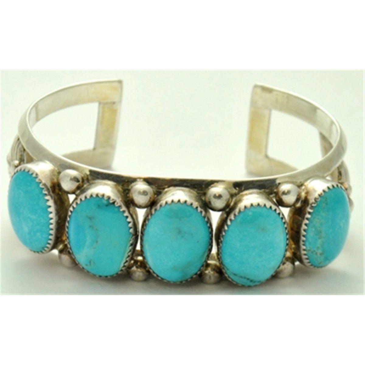 Old Pawn Navajo Turquoise Sterling Silver Bracelet