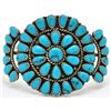 Image 1 : Old Pawn Turquoise Cluster Sterling Silver Bracelet