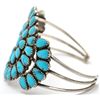 Image 2 : Old Pawn Turquoise Cluster Sterling Silver Bracelet