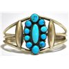 Image 1 : Old Pawn Turquoise Cluster Sterling Silver Cuff Bracelet - SS