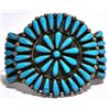 Image 1 : Old Pawn Turquoise Needlepoint Sterling Silver Cuff Bracelet - KL