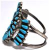 Image 2 : Old Pawn Turquoise Needlepoint Sterling Silver Cuff Bracelet - KL
