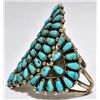 Image 3 : Old Pawn Turquoise Needlepoint Sterling Silver Cuff Bracelet - JW