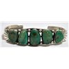 Image 1 : Old Pawn Beautiful Rusty Green Turquoise Sterling Silver Cuff Bracelet - DV