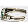 Image 2 : Old Pawn Beautiful Rusty Green Turquoise Sterling Silver Cuff Bracelet - DV