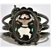 Image 1 : Old Pawn Multi-Stone Inlay Kachina Dancer Sterling Silver Cuff Bracelet - RH