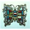 Image 1 : Zuni Multi-Stone Medium Butterfly Pendant & Pin