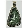 Image 1 : Navajo Seraphinite Large Sterling Silver Pendant - Eugene Belone