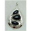 Image 1 : Zuni Onyx Large Teardrop Snake Pendant - Effie Calavaza