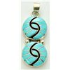 Image 1 : Zuni Turquoise Double Circle Pendant - Amy Quandelacy