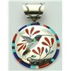Image 1 : Zuni Multi-Stone Hummingbird Pendant - Albert & Dolly Banteah
