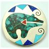 Image 1 : Zuni Multi-Stone Medium Bear Design Pendant & Pin - Rudell & Nancy Laconsello