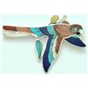 Image 1 : Zuni Multi-Stone Scarlet Macaw Large Pendant & Pin - Harlan & Monica Coonsis