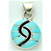 Image 1 : Zuni Turquoise Small Circle Pendant - Amy Quandelacy