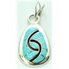 Image 1 : Zuni Turquoise Small Oval Pendant - Amy Quandelacy