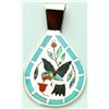 Image 1 : Zuni Multi-Stone Hummingbird Pendant - Dennis & Nancy Edaakie