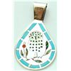Image 1 : Zuni Multi-Stone Owl Pendant - Dennis & Nancy Edaakie