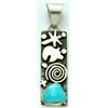 Image 1 : Navajo Turquoise Sterling Silver Pendant - Alex Sanchez