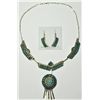 Image 1 : Navajo Turquoise Sterling Silver Necklace & Earrings Set - Violet Begay