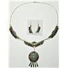 Image 1 : Navajo Multi-Stone Sterling Silver Necklace & Earrings Set - Violet Begay