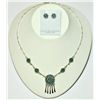 Image 1 : Zuni Turquoise Hanger Pendant Necklace & Earrings Set