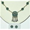 Image 2 : Zuni Turquoise Hanger Pendant Necklace & Earrings Set