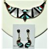Image 2 : Zuni Multi-Stone Wing Design Necklace & Earrings Set
