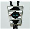 Image 2 : Zuni Multi-Stone Sterling Silver Bolo & Buckle Set - C. Dishta