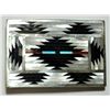 Image 3 : Zuni Multi-Stone Sterling Silver Bolo & Buckle Set - C. Dishta