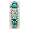 Image 1 : Zuni Sleeping Beauty Turquoise Men's Watch - Robert & Bernice Leekya